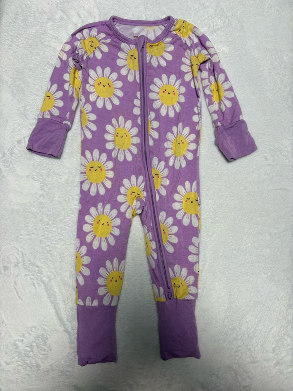 Little Sleepies Flower Power Zippy 3-6M Bamboo Sleeper VGUC